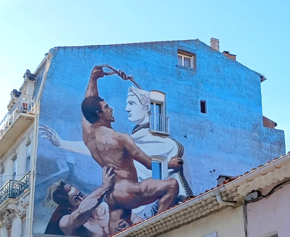 Graffiti du sac de Rome par Andrea Ravo Mattoni, MACO Sète