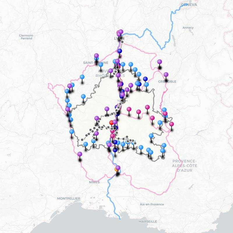 Carte de la mobilité et des transports en Drôme-Ardèche