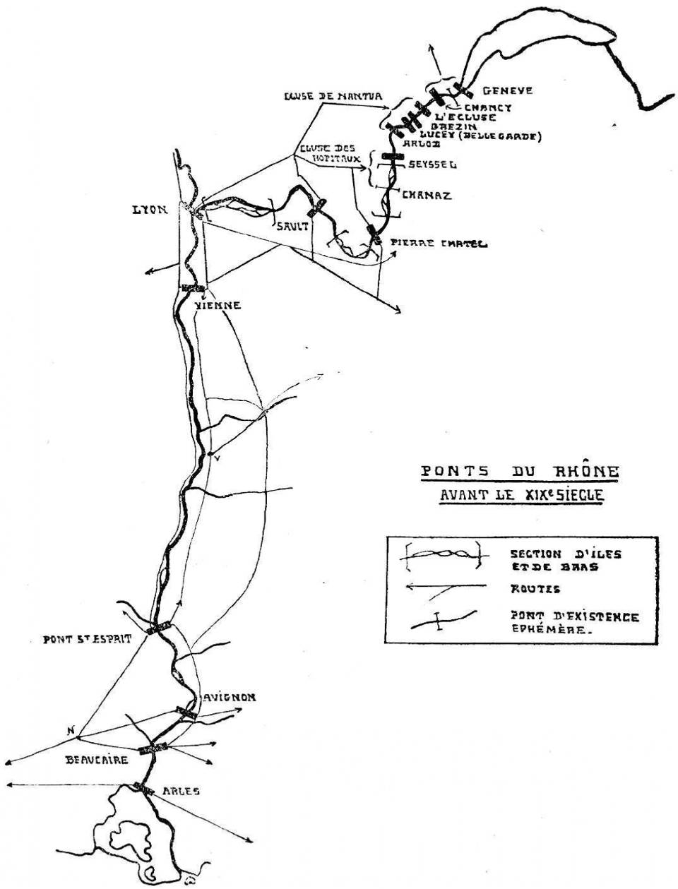 Ponts du Rhône avant le 19e siècle en France